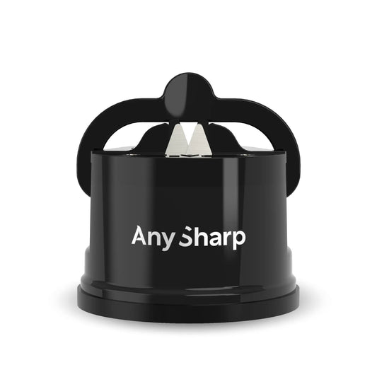 Black AnySharp Classic Knife Sharpener with ergonomic handle and sharpening slots for kitchen knives.
