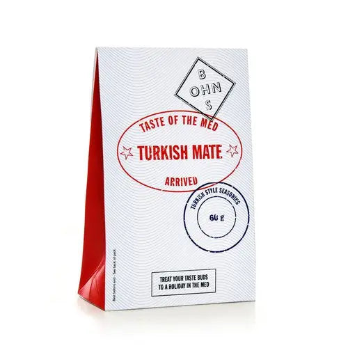 Turkish Mate book by BOHNS Rubs showing the cover with Turkish-style seasoning and Mediterranean flavor themes.