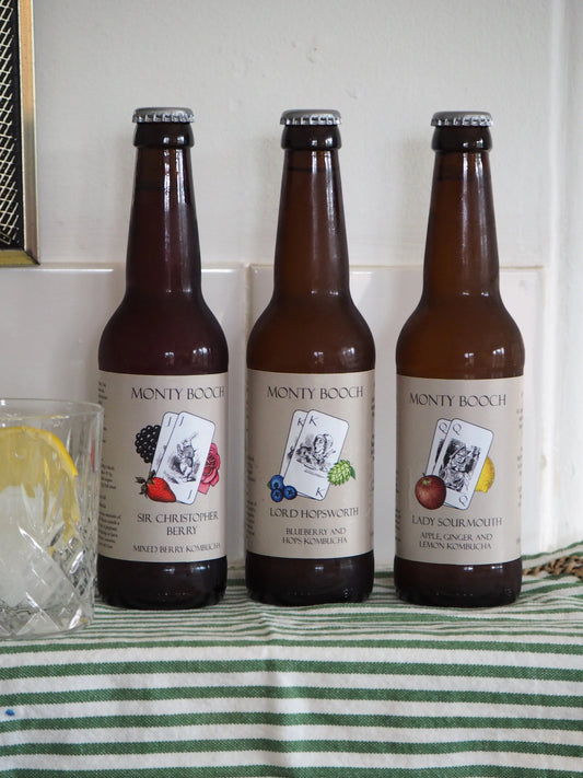 Mixed Case of Raw, Unfiltered Kombucha 330ml (12 or 24 Pack)