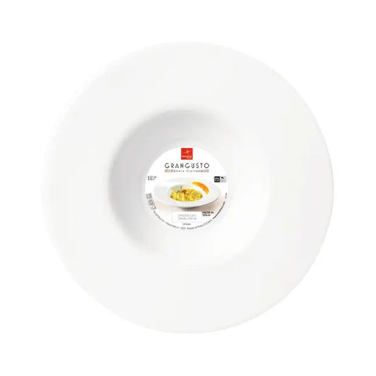 Bormioli Rocco glass risotto bowl with clear, smooth design, perfect for serving rice and pasta dishes, from Glassware UK.