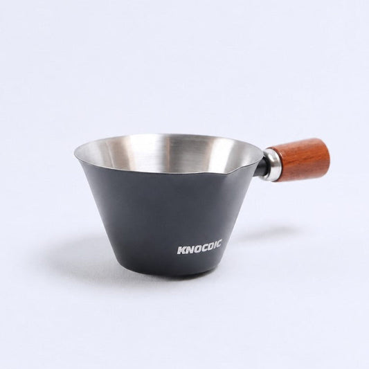KNOCDIC® 100ml espresso measuring cup with clear markings and handle for precise coffee measurement