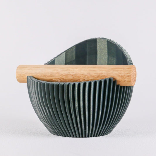 KNOCDIC Nova Sculptural Espresso Knock Box in galaxy green, compact coffee knock box for espresso machine cleanup.