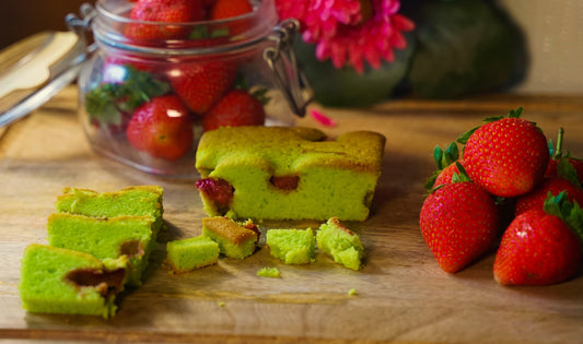 Pandan and Raspberry Free From Cake