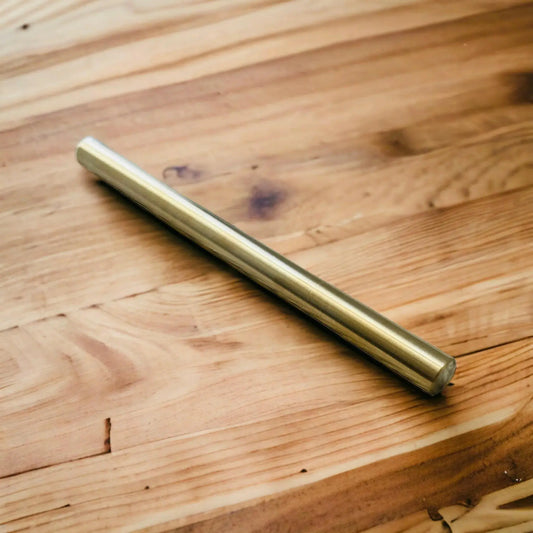 Matte brass gel ink ballpoint pen with box and two refills, stylish gift from Artizan Market UK, displayed with pen and packaging