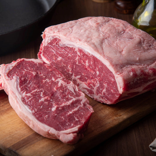 Cornish grass-fed beef sirloin joint from Primrose Herd, 1-4kg, dry-aged for 21 days, showcasing a fresh beef cut ready for cooking.