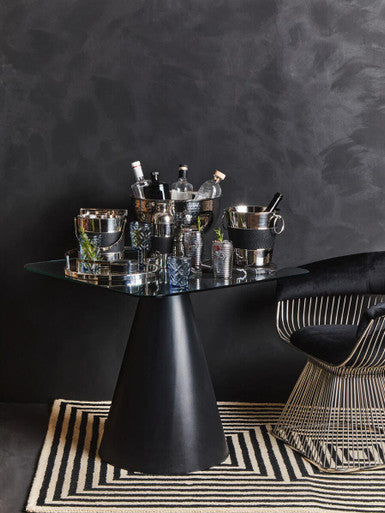 Silver finish Orsina cocktail shaker for mixology and bar accessories