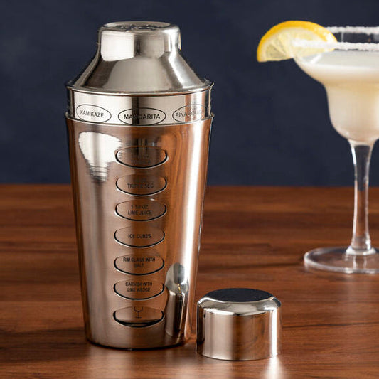 Orsina Recipe silver cocktail shaker for stylish home bar mixing