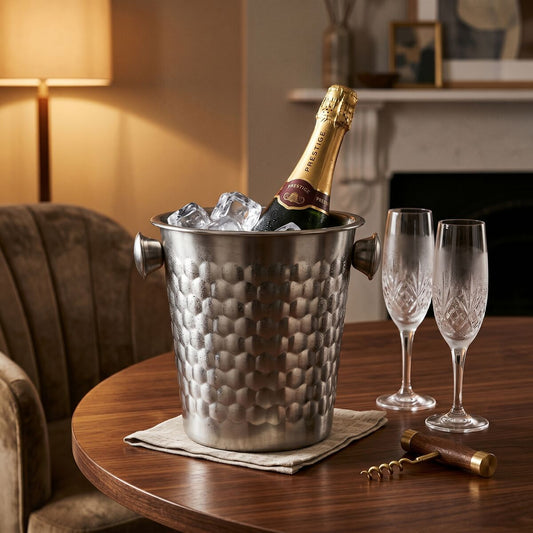 Orsina wine cooler with stainless steel handles, Honey Bee finish