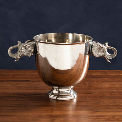 Orsina Elephant Wine Cooler in Yala finish with sculptural elephant design for chilling wine bottles