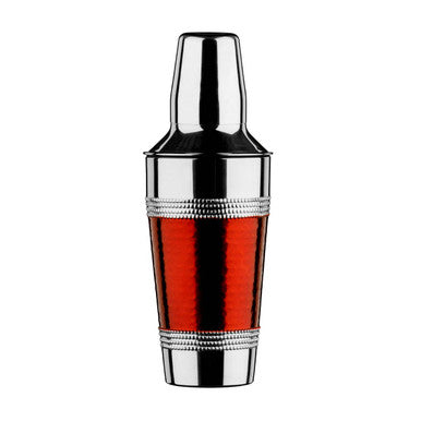 Orsina hammered red band cocktail shaker for mixology and bar accessories