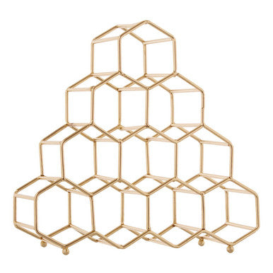 Orsina 10-bottle gold finish spice rack for kitchen and pantry organisation