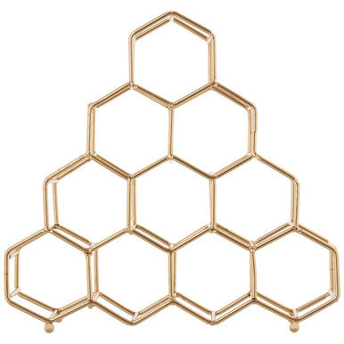 Orsina 10-bottle gold finish spice rack for kitchen and pantry organisation