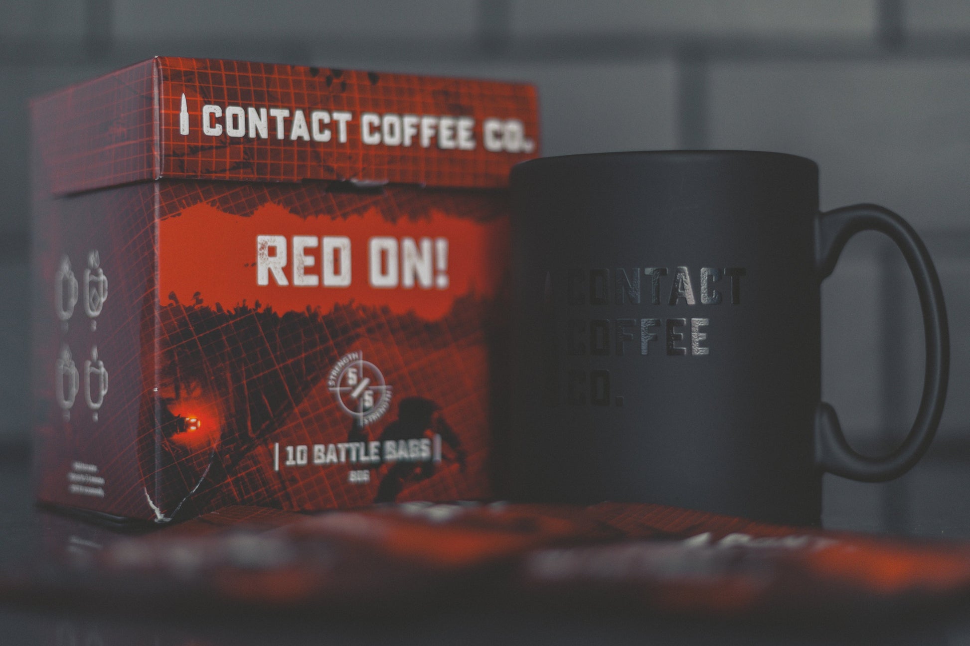 Single serve coffee bags bundle from Contact Coffee Company Ltd., showing individual coffee bags ready for brewing.