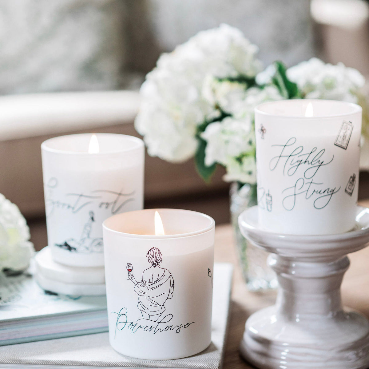 Natural wax glass candle from Avalon Home UK, featuring a clear glass container and a white wax candle with a minimalist design.