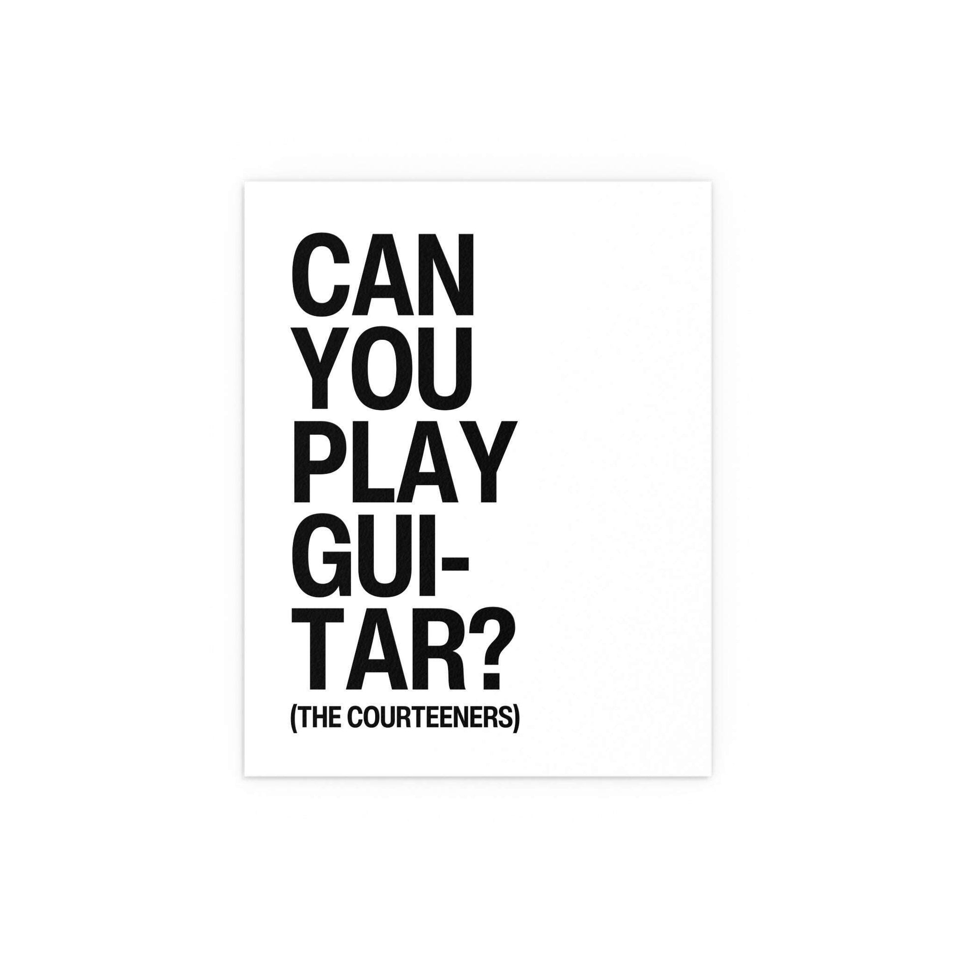 Courteeners Fallowfield Hillbilly poster by Glow On Prints featuring a white and black design, ideal for music fans and wall decor.