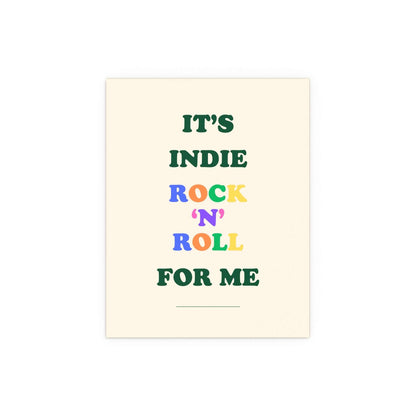 Off-white poster of The Killers' Glamorous Indie Rock n Roll by Glow On Prints, featuring band artwork and vibrant design.