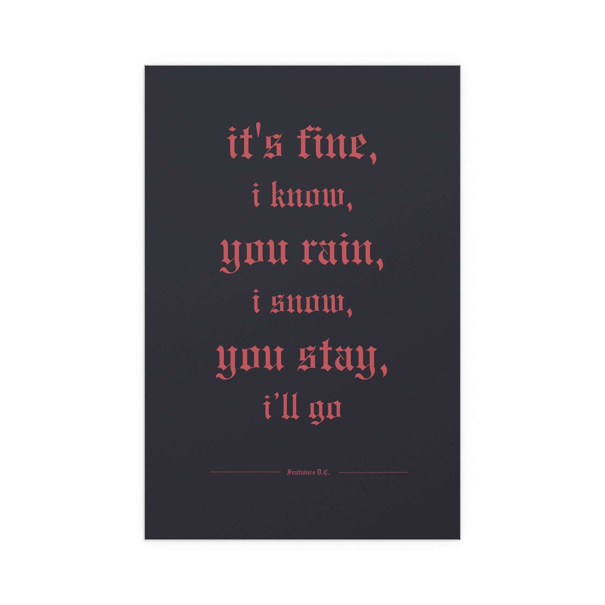 Colorful poster of Fontaines DC's "Motorcycle Boy" by Glow On Prints, featuring bold artwork and vibrant design.