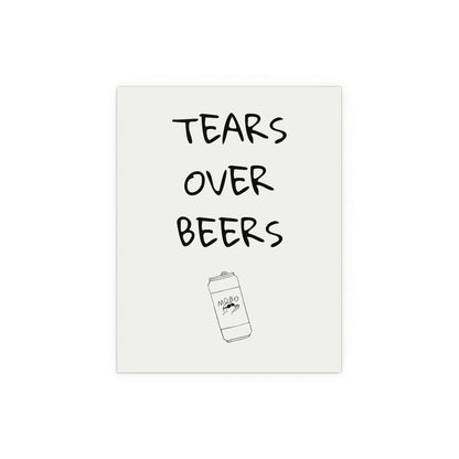 Modern baseball poster featuring tears over beers design by Glow On Prints, vibrant print on high-quality paper.