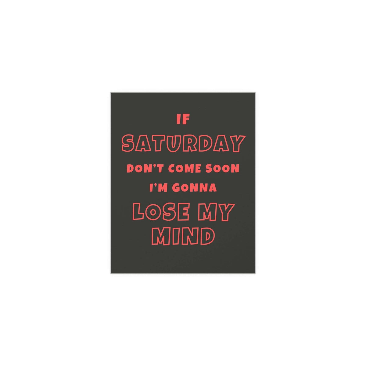 Sam Fender Saturday poster by Glow On Prints featuring black and orange design, showcasing the artist's name and artwork.