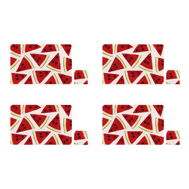 Set of Four Watermelon Placemats and Coasters | Placemat & Coaster Set