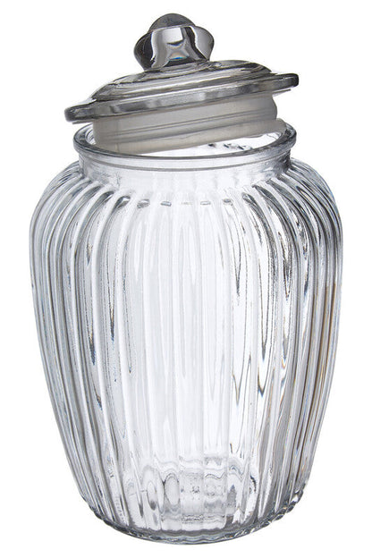 Abbie Clear Glass Fluted Storage Jar 2280ml