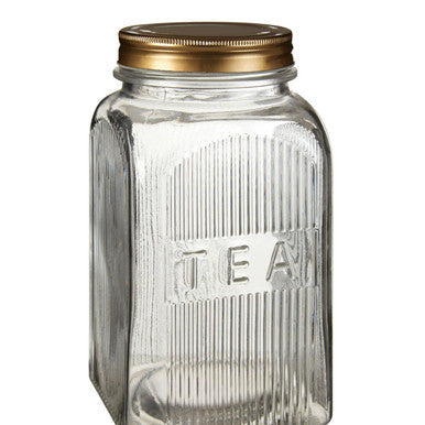 Set Of Three Glass Jars With Gold Finish Lids | Luca