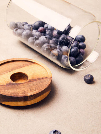 Orsina Glass Storage Jar 800ml with Acacia Wood Lid