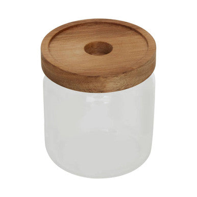 Orsina 700ml glass storage jar with natural acacia wood lid