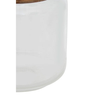 Freska 700ml glass storage jar with natural acacia wood lid, Orsina brand