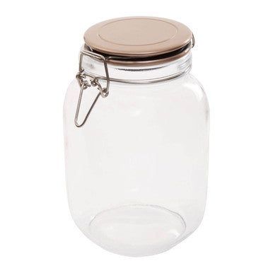 Orsina Luca 1550ml square glass jar with champagne lid