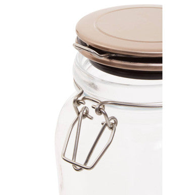 Square 1550ml glass jar with champagne lid by Orsina, Luca collection