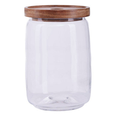 Orsina Tromso glass storage jar with acacia lid, 1260 ml
