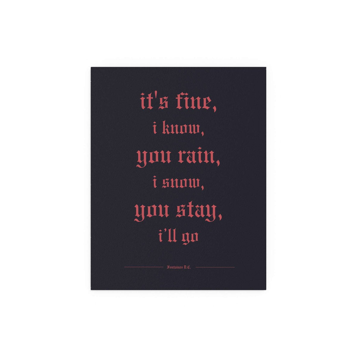 Glow On Prints poster of Fontaines DC's Motorcycle Boy featuring band artwork on glossy paper.