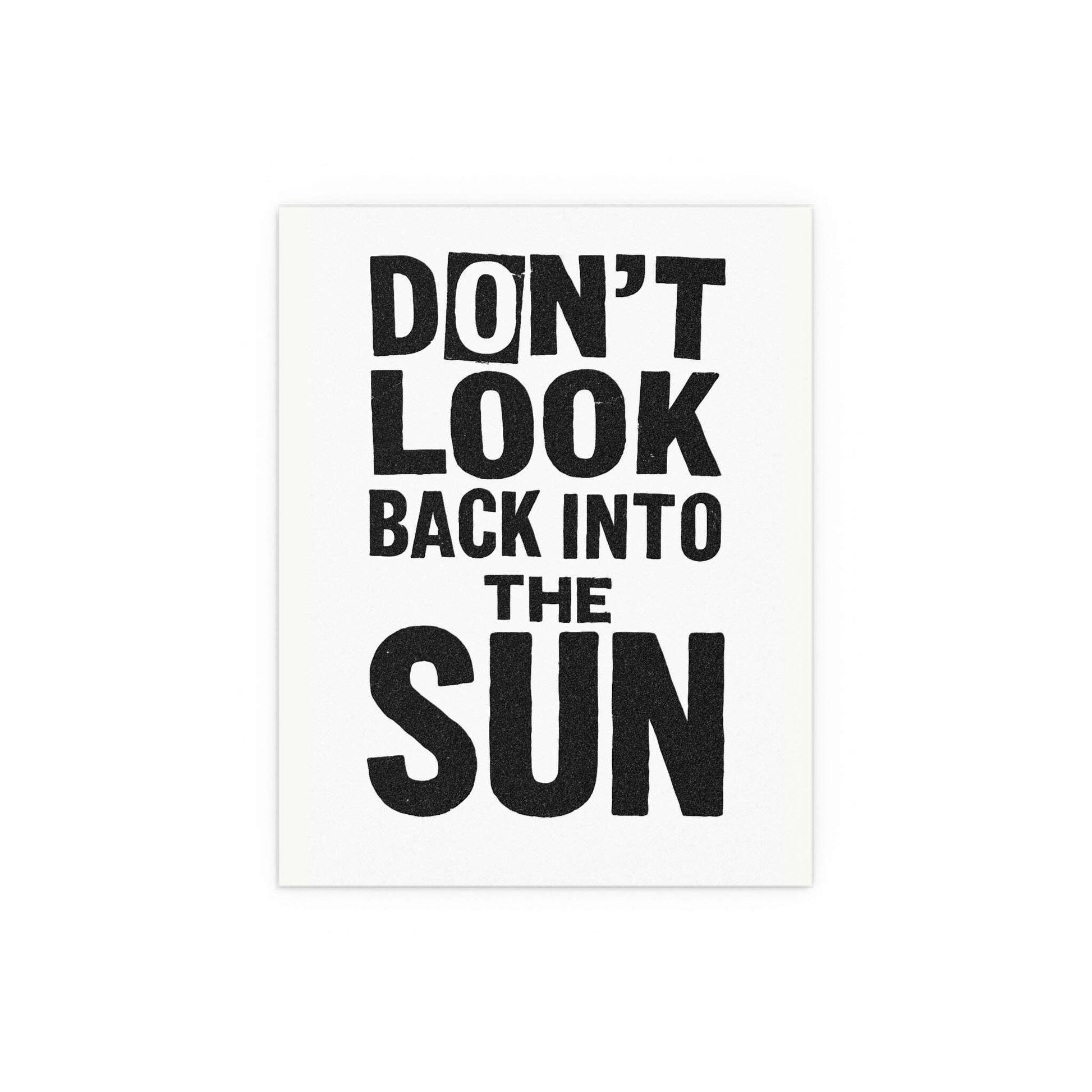 Poster of The Libertines' "Don't Look Back Into The Sun" featuring black and white design by Glow On Prints
