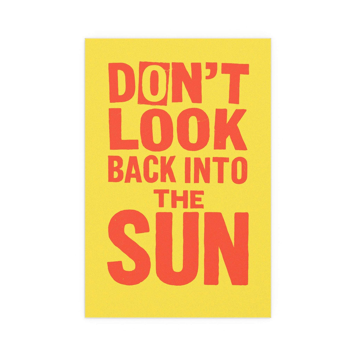 Bright yellow and orange The Libertines poster featuring "Don't Look Back Into the Sun" by Glow On Prints, designed for wall display.