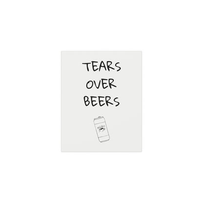 Modern baseball poster featuring Tears Over Beers artwork by Glow On Prints, with vibrant colors and baseball-themed design.