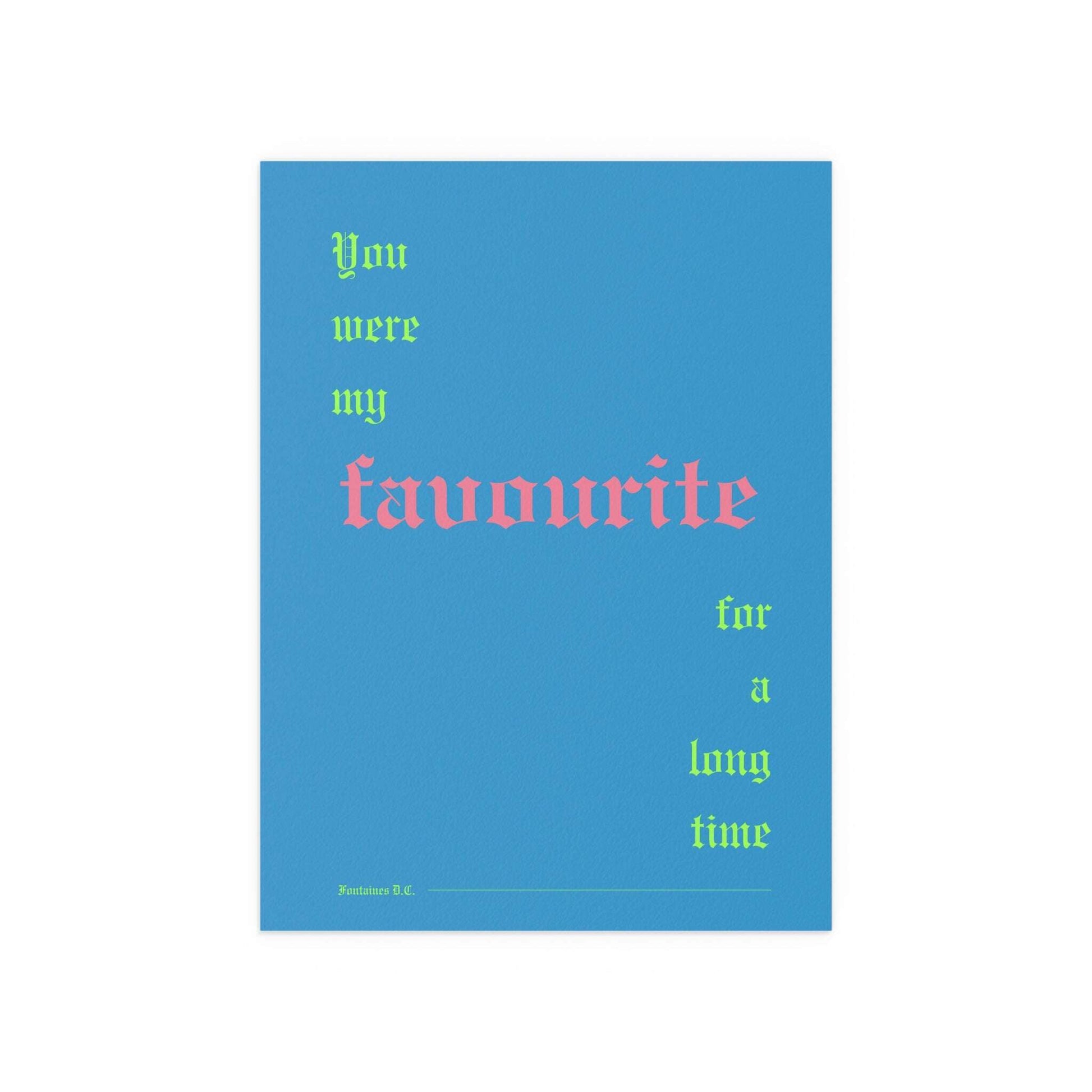 Romance Blue Fontaines DC Favourite poster by Glow On Prints featuring band members in vibrant blue tones.