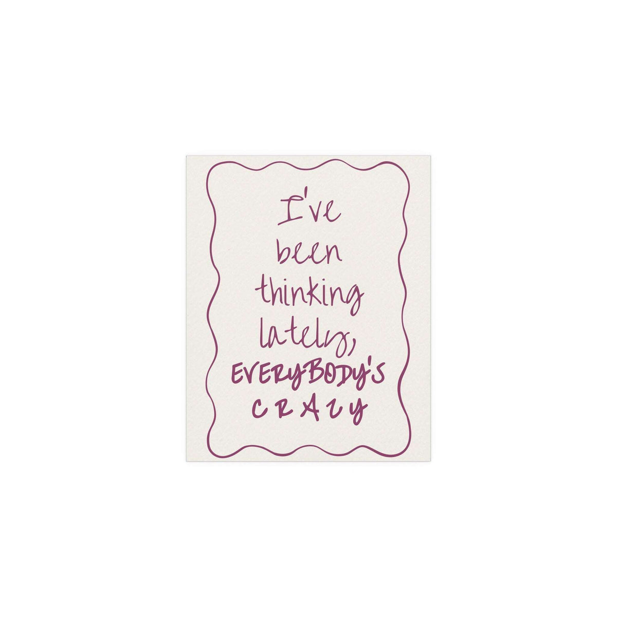 Purple Olivia Dean "Everybody's Crazy" poster by Glow On Prints, featuring vibrant artwork and bold typography.