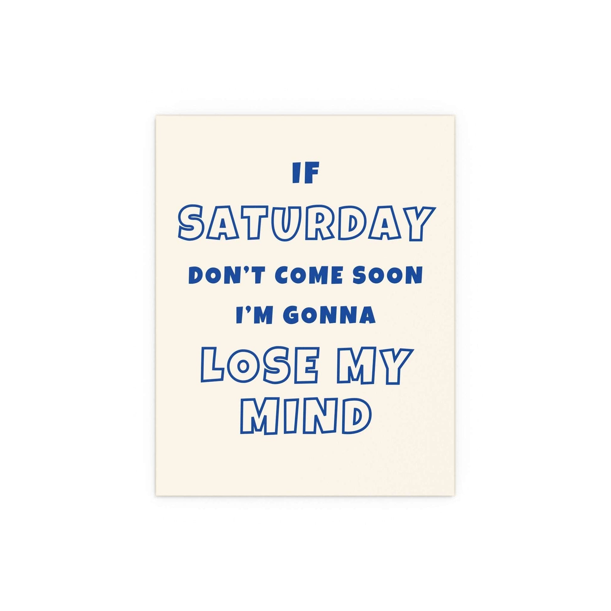 Sam Fender Saturday poster by Glow On Prints featuring off-white and blue design, perfect for music and wall decor.