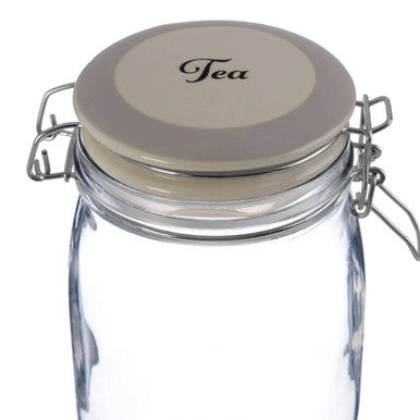 Orsina Diego tea glass storage jar 1000ml with clear glass design and secure lid