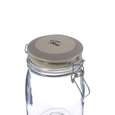 Orsina Diego 1000ml tea glass storage jar with clear glass and secure lid