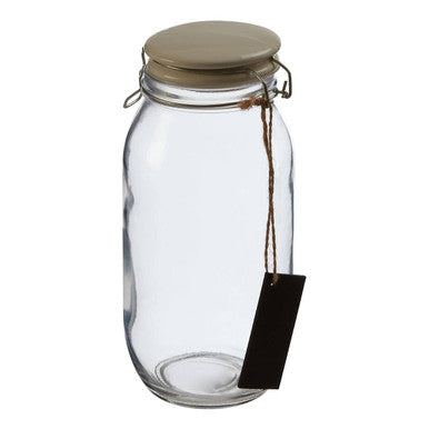 Orsina 2000ml glass storage jar with clear cylindrical design and secure lid