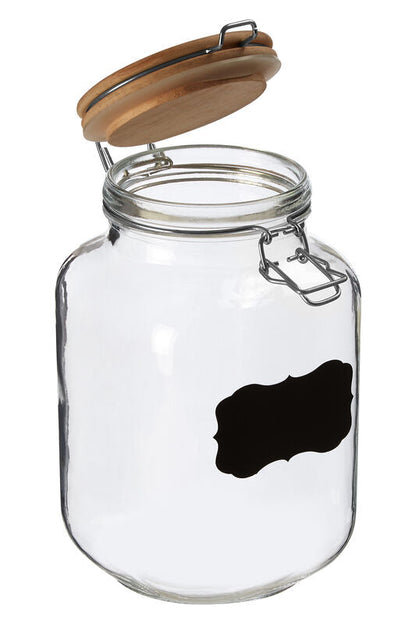 Glass Storage Jar with Wooden Lid 2000ml | Grocer