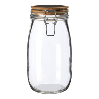 Orsina Appert clear glass storage jar with pine wood chalkboard lid, 1500ml