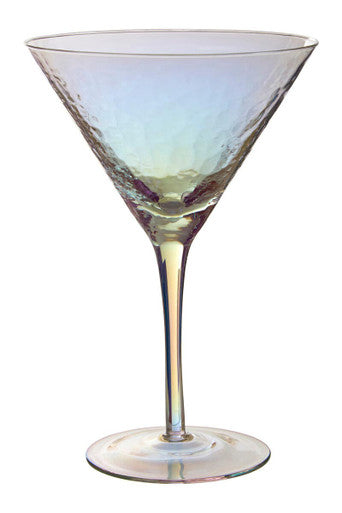 Set of 2 Orsina Aurora Lustre cocktail glasses with iridescent finish and elegant rounded bowls