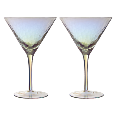 Set of 2 Orsina Aurora lustre cocktail glasses with iridescent finish