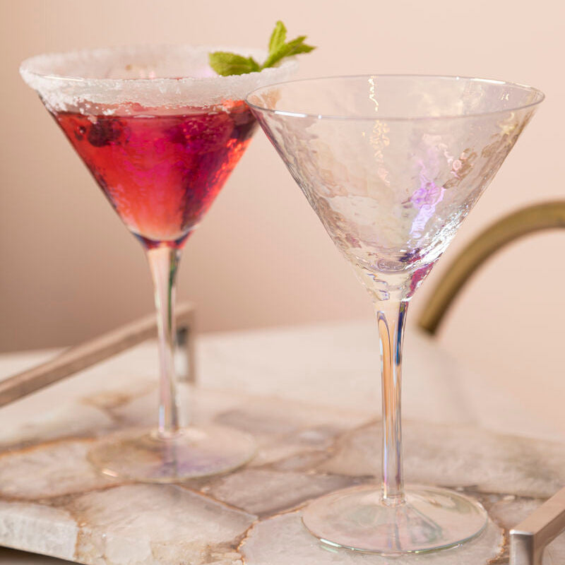Set of 2 Orsina Aurora lustre cocktail glasses with an elegant shimmering finish