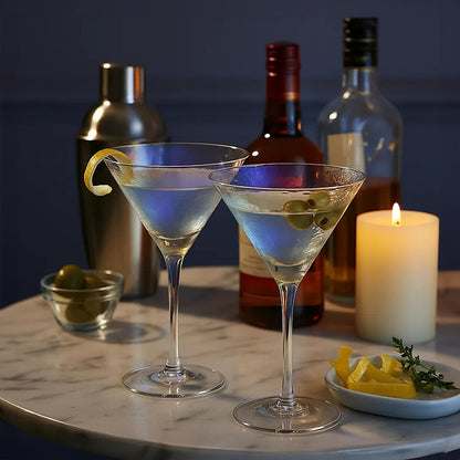 Set of 2 Orsina Aurora Lustre cocktail glasses with iridescent finish