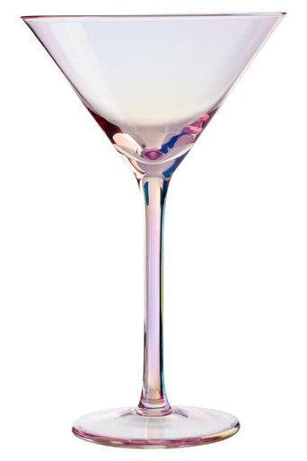 Orsina set of 2 frosted Deco martini glasses with elegant geometric detailing