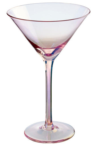 Orsina set of 2 frosted Deco martini glasses on a white background